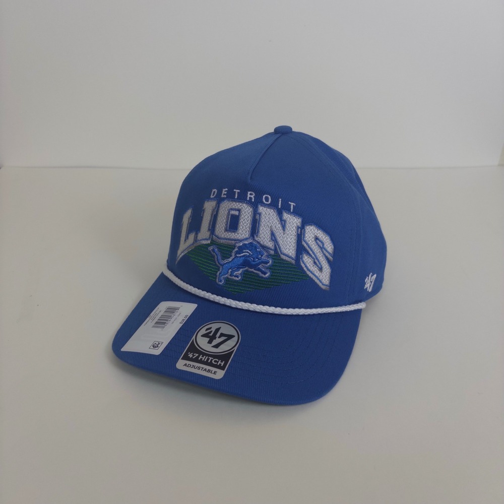 47 Brand Detroit Lions Hat Men OSF Blue Pomona Rope Hitch RF Snapback NFL Cap